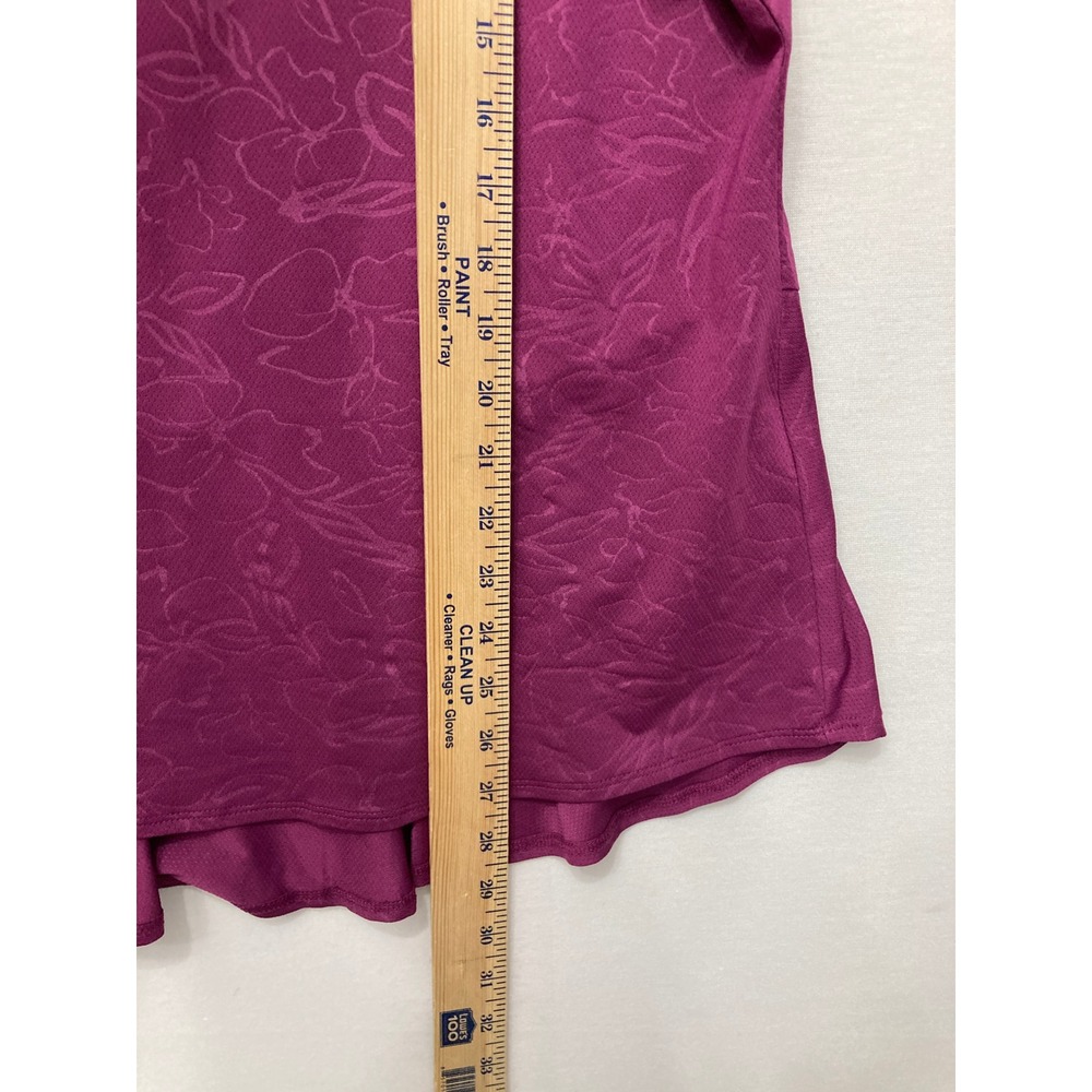 New Callaway Womens Golf Polo XXL Purple Floral Jacquard Peplum Hem Active - Picture 4 of 8